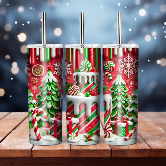 Festive Christmas Tumbler, Christmas Gift Mug - Picture 1 of 5